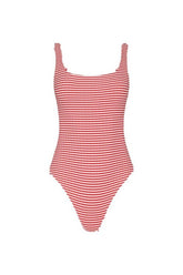 Square Neck One Piece | Cayenne Stripe — packshot