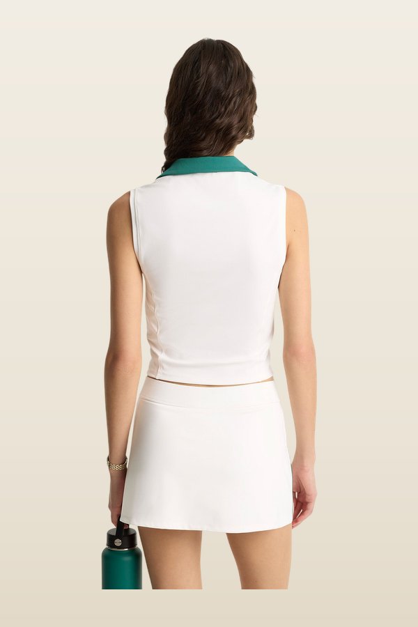 SRC Sports Polo Vest - White/Alpine — model back