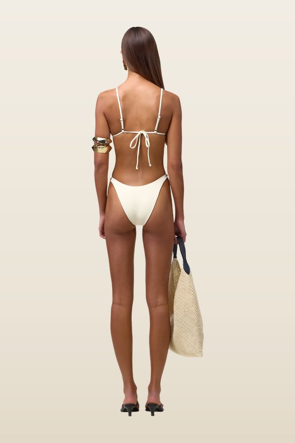Stone 90s Bottom (Faux Suede — model back