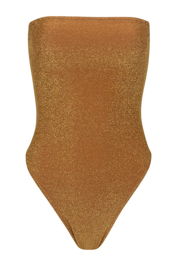 Strapless One Piece (Mocha Shimmer Lurex) — packshot