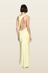 The Harlow Satin Dress — model back