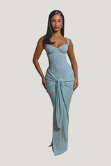 The Lace Tie Front Maxi Dress — model front