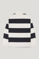 'Clemence' Varsity Striped Rugby Top — model front