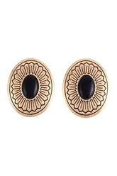 Western Oval Earring (Gold/Black) — packshot