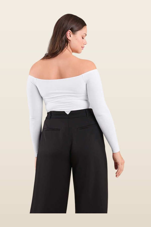 Off The Shoulder Bodysuit — model back