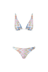 Zig zag printed fabric bikini with elongated top — packshot