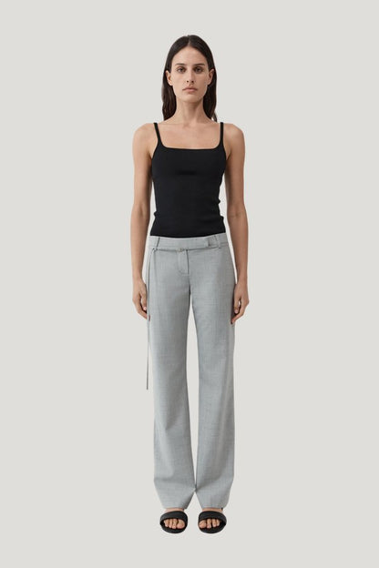 90s Belt Minimal Pants - Concrete — model front