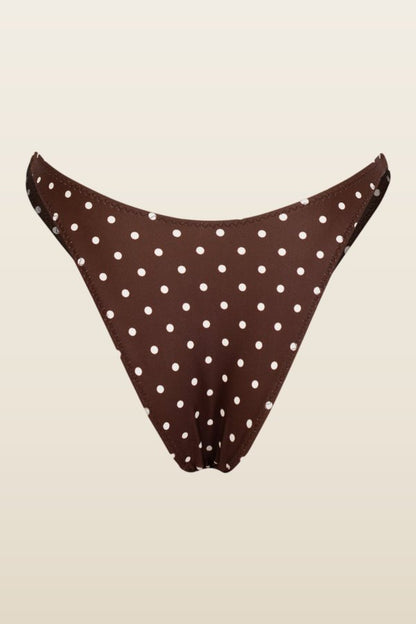 90s Bottom (Brown Cream Polka Dot) — model back