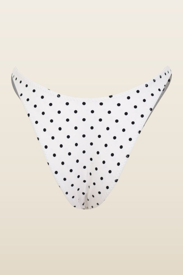 90s Bottom (Cream Black Polka Dot) — model back
