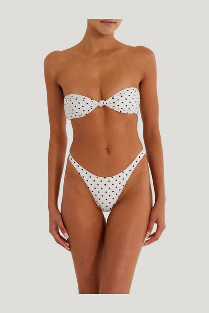 90s Bottom (Cream Black Polka Dot) — model front