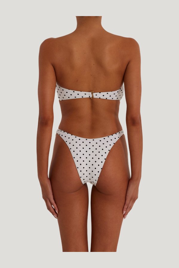 90s Bottom (Cream Black Polka Dot) — model side