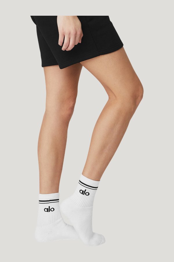Unisex Half-Crew Throwback Sock — model side