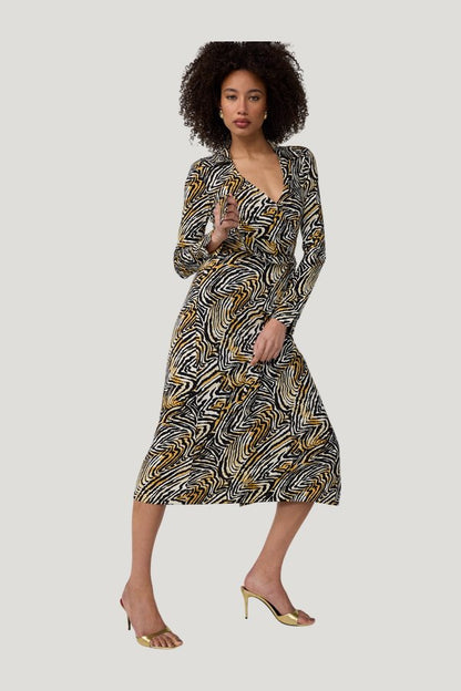 Abigail Midi Wrap Dress — model side