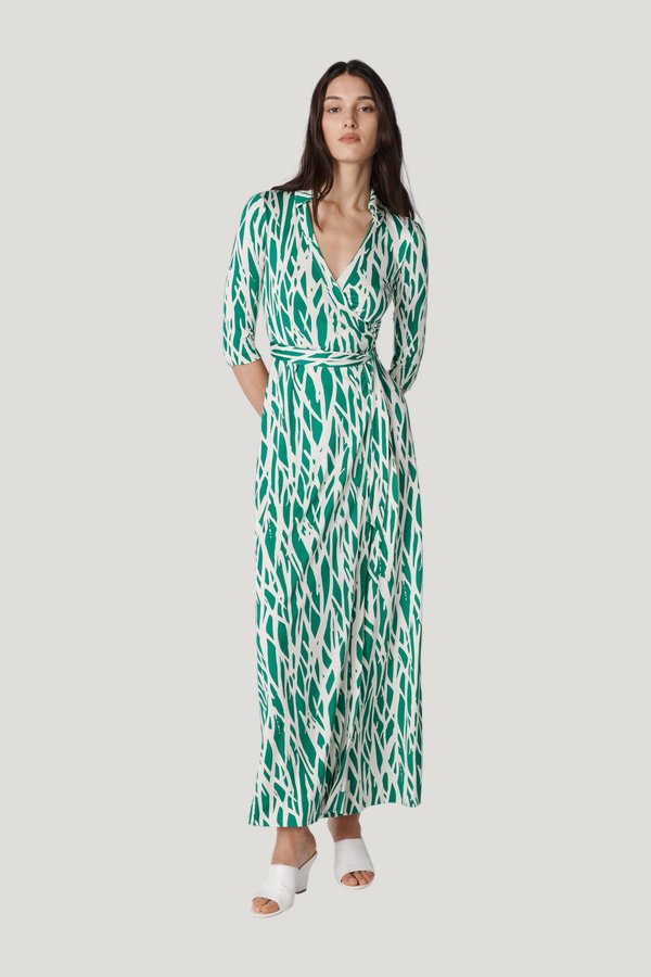 Abigail Silk Jersey Maxi Wrap Dress — model front