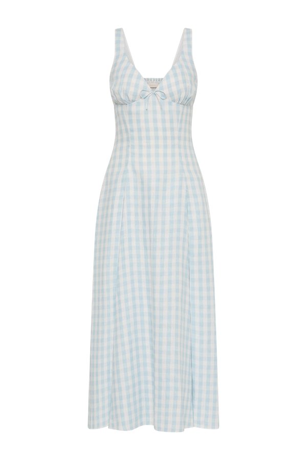 Adalee Midi Dress Gingham Sky — packshot