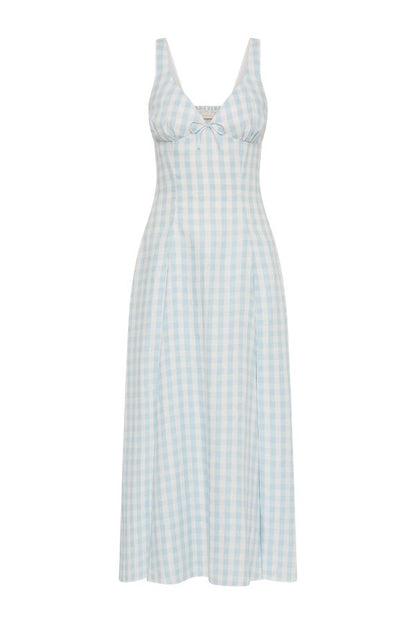Adalee Midi Dress Gingham Sky — packshot