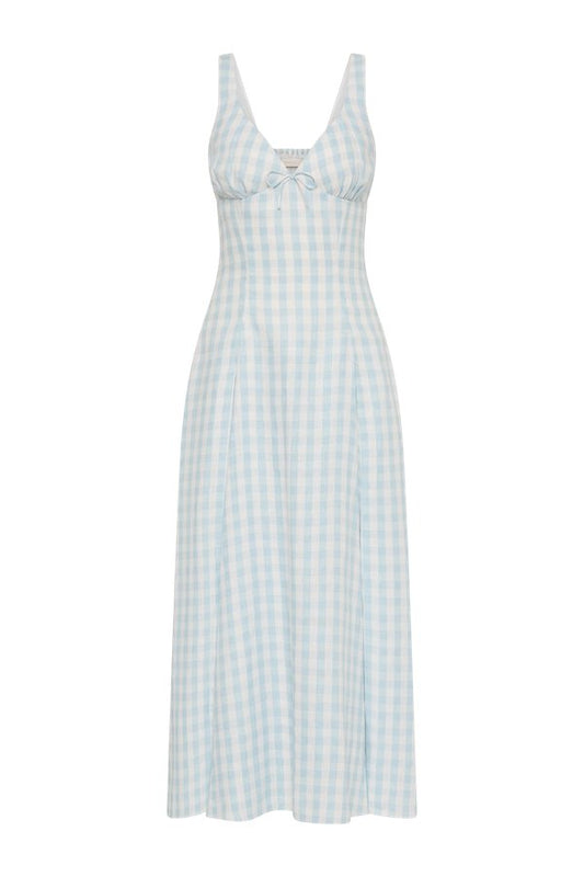 Adalee Midi Dress Gingham Sky — packshot