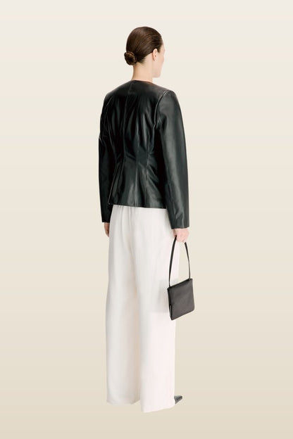 ADEA Collarless leather jacket — carry 4