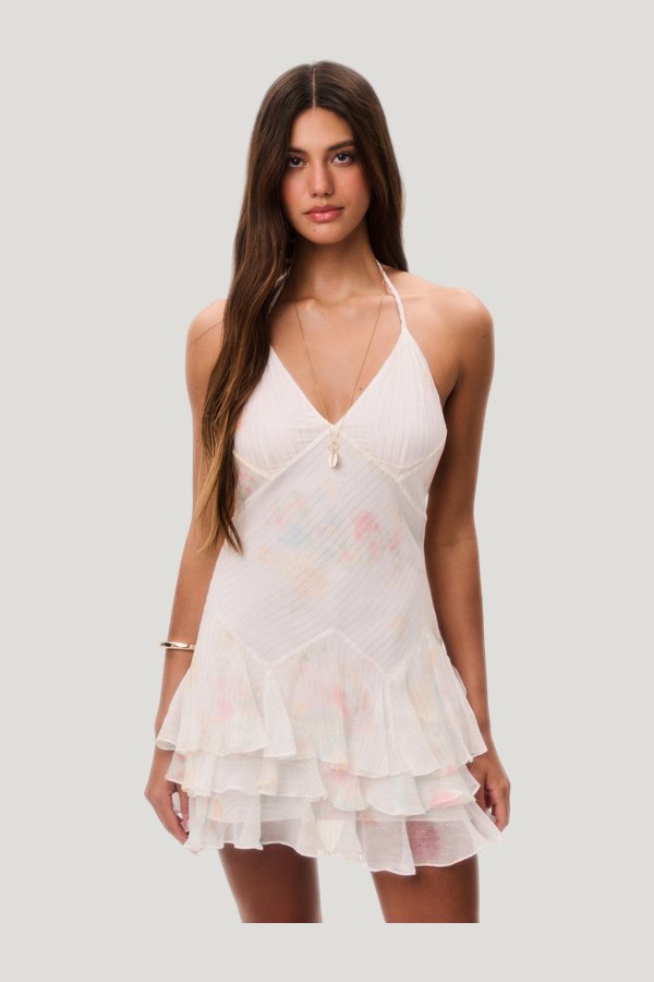 Adrinette Silk Chiffon Mini Dress — carry 2