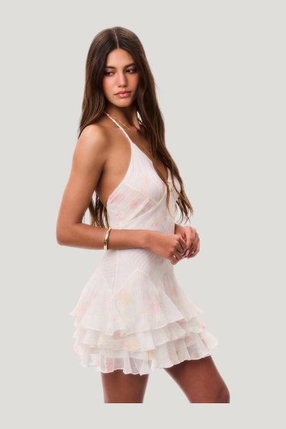Adrinette Silk Chiffon Mini Dress — carry 3