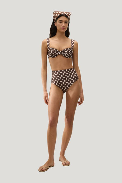 Afonso Bikini Bottom Cioccolato Dot — model front