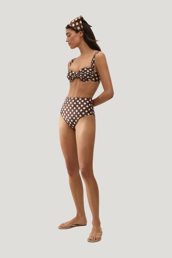 Afonso Bikini Bottom Cioccolato Dot — model side