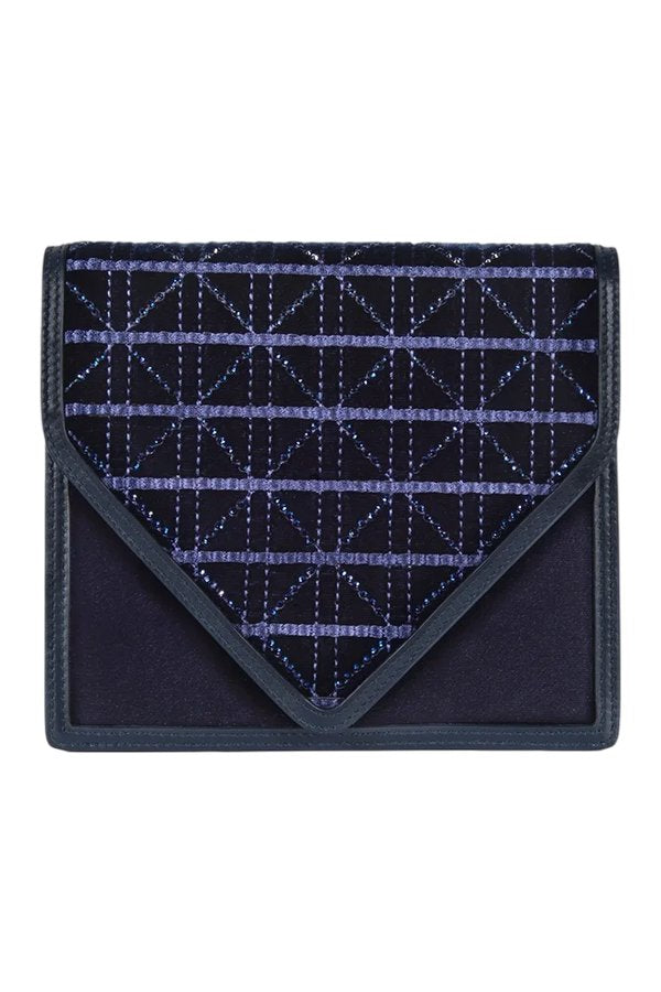 Alexa In Navy Embroidered Velvet And Crystal — packshot