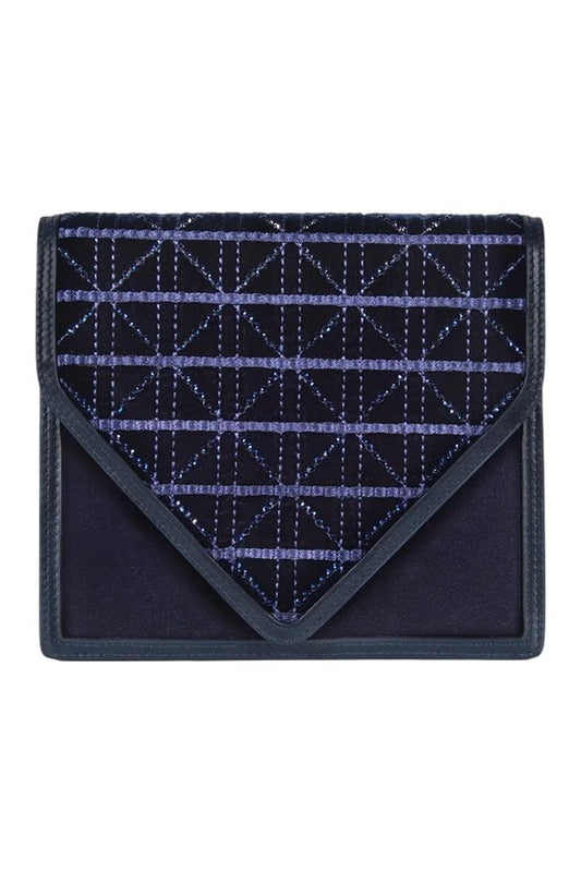 Alexa In Navy Embroidered Velvet And Crystal — packshot