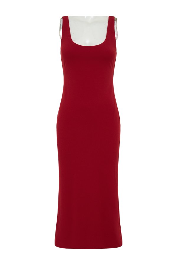 Allyra Scoop Stretch Crepe Midi Dress — packshot