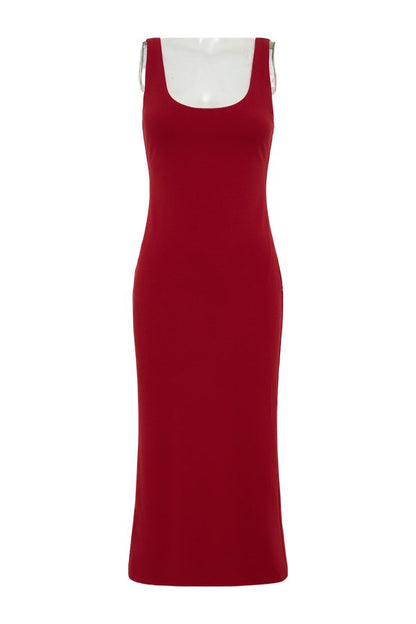 Allyra Scoop Stretch Crepe Midi Dress — packshot