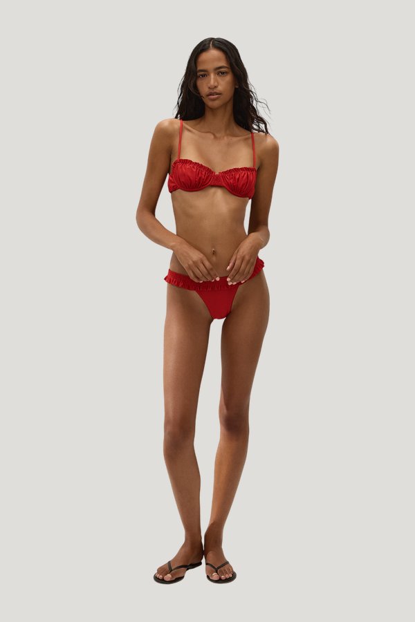 Alma Bikini Bottom Scarlet — model front
