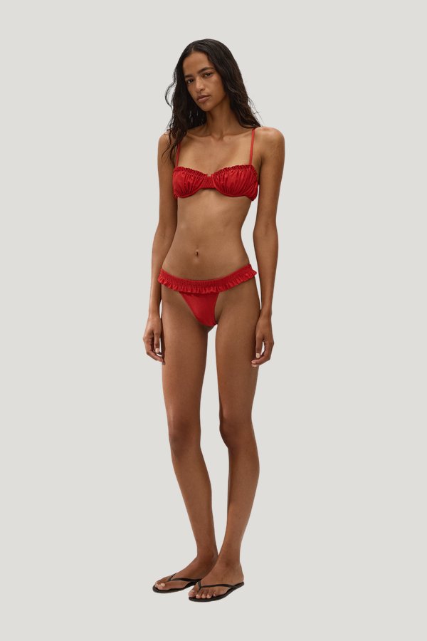Alma Bikini Bottom Scarlet — model side