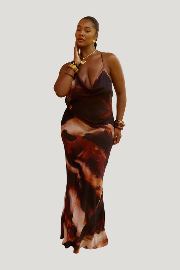 Amari Maxi Dress in Sarabi — model side