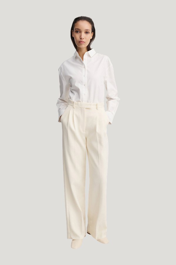 Amel Tailored Trousers, vanilla — model front