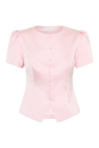 Anne Short Sleeve Satin Top — packshot
