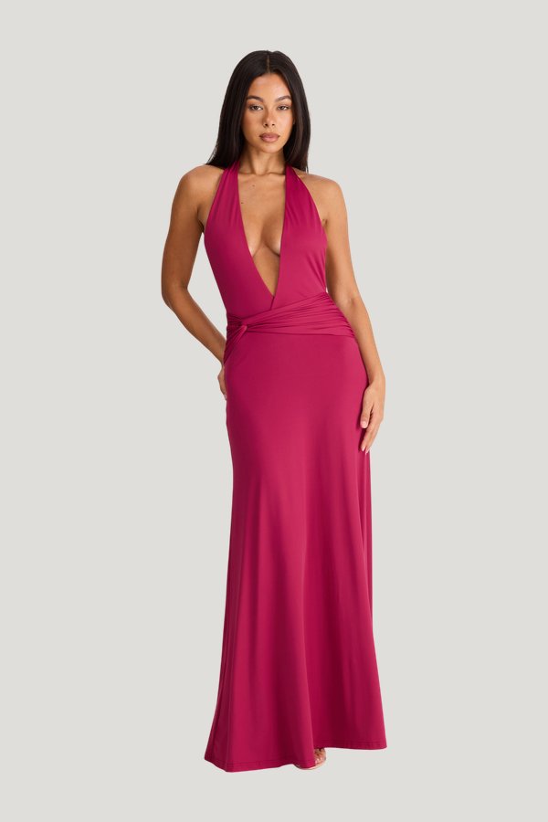 Antoinette Maxi Dress Berry — model front
