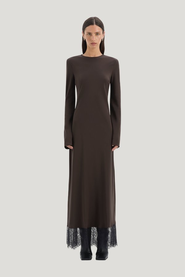 Aries Long Sleeve Gown — model front