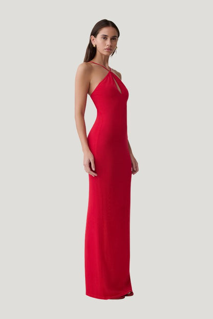 Ashtin Cross Front Knit Maxi Dress — model side
