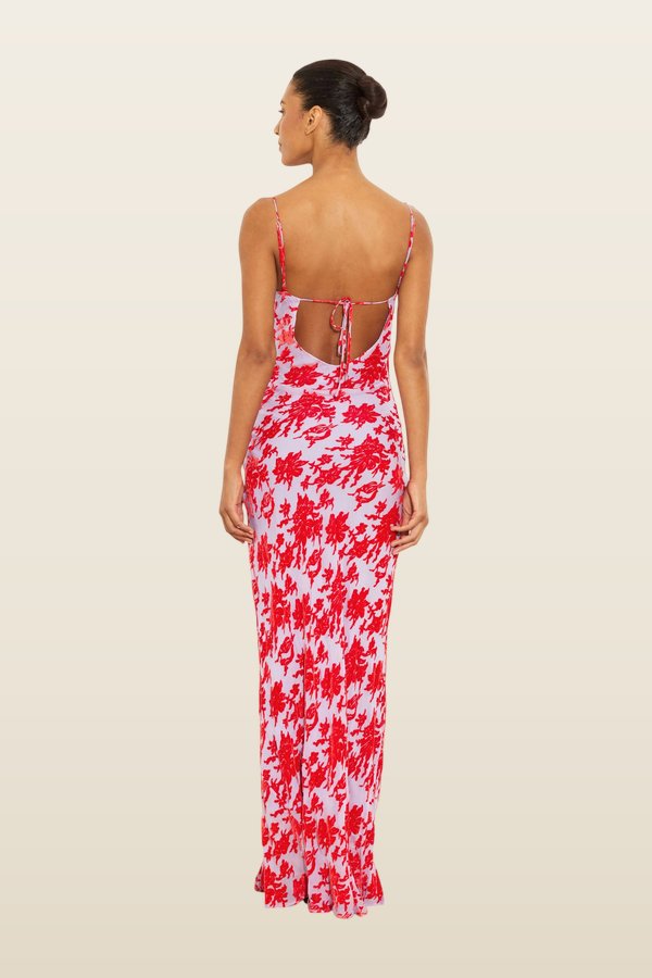 Athena Dress Red — model back