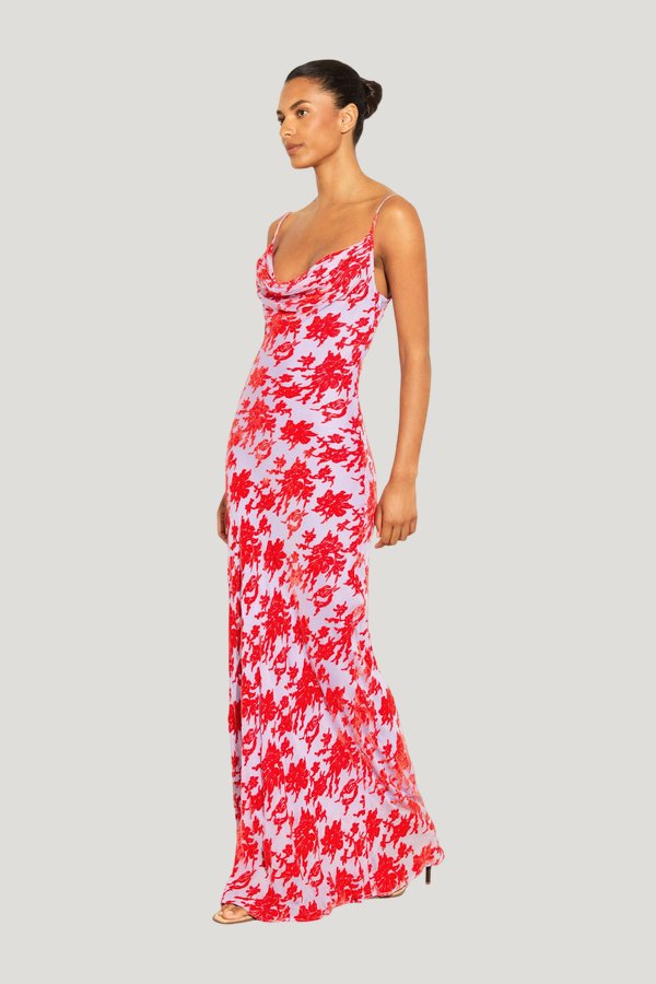 Athena Dress Red — model side