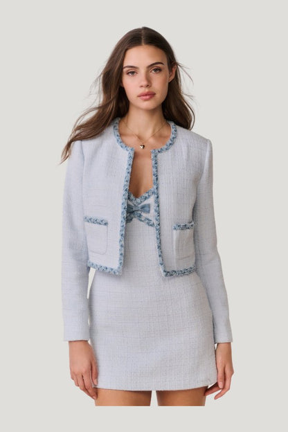 Azula Denim-Trimmed Tweed Jacket — carry 2
