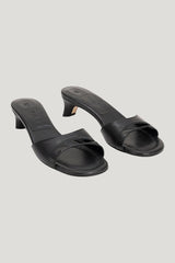 Babygirl Black Nappa Leather Slip-On Mule — model front