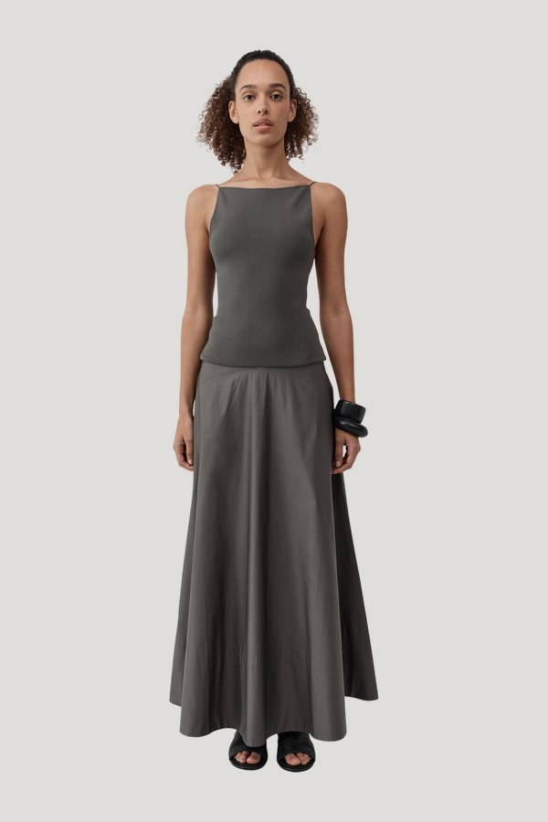 Backless Circle Hem Dress — model front