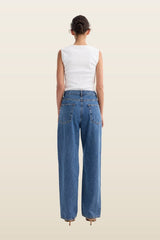 Signature baggy fit denim | mid denim — model back