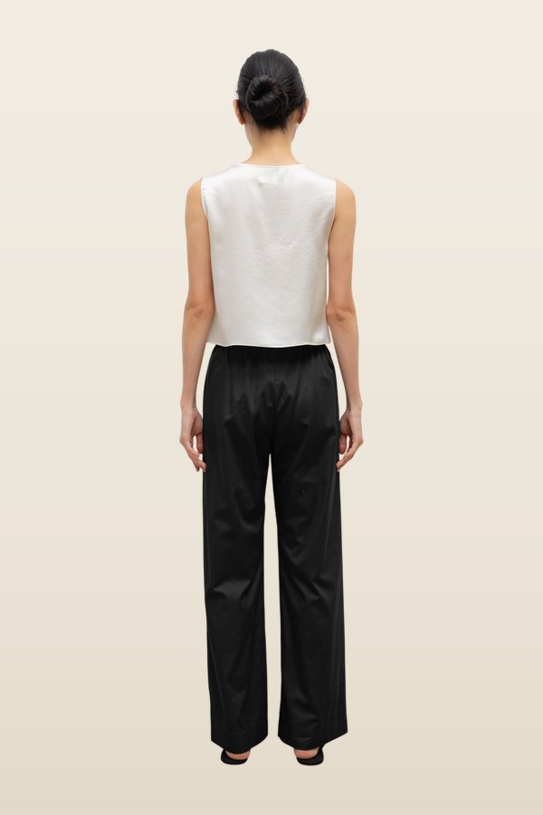 Barb V Neck Shell — model back