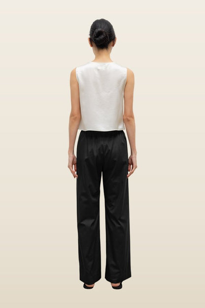 Barb V Neck Shell — model back