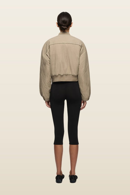 Bastien Bomber Jacket - Taupee — model back
