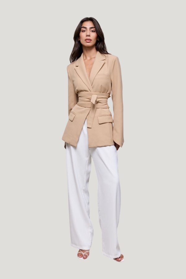 Belted Blazer — model front