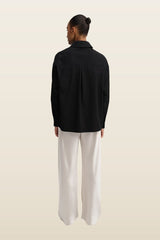 Bias Satin Pants, pearl — model back