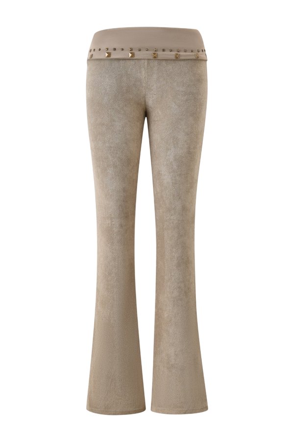 Blare Studded Terry Pant - Stone — packshot